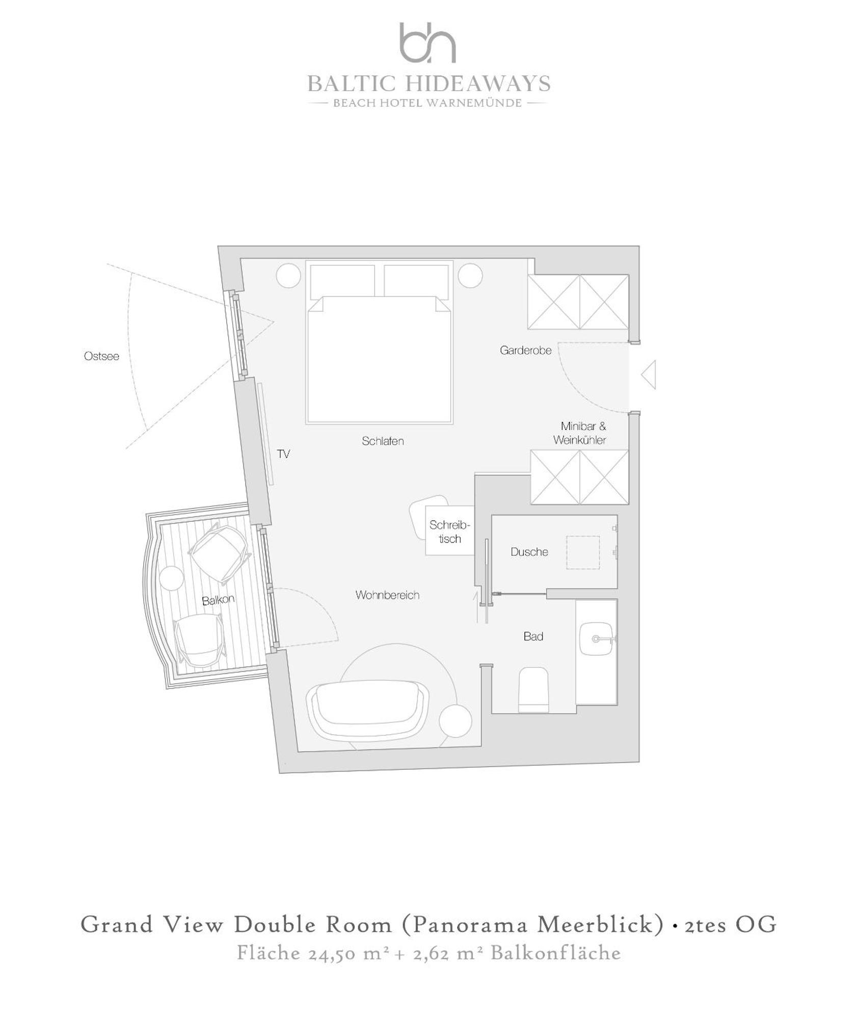 Doppelzimmer Grand View mit Panoramablick auf das Meer